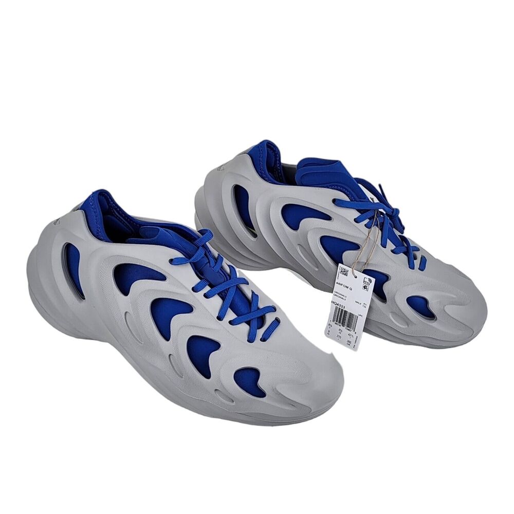Men's Adidas AdiFOM Q Smoke Grey Royal Blue (HQ4333) Yeezy Like Shoes Size 10.5